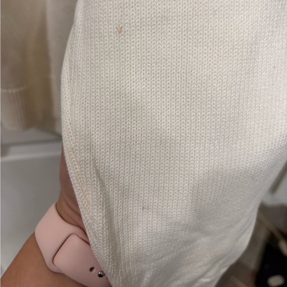 Calvin Klein Men’s Off White 1/4 Zip Cable Knit Pullover Size Medium - Picture 5 of 6